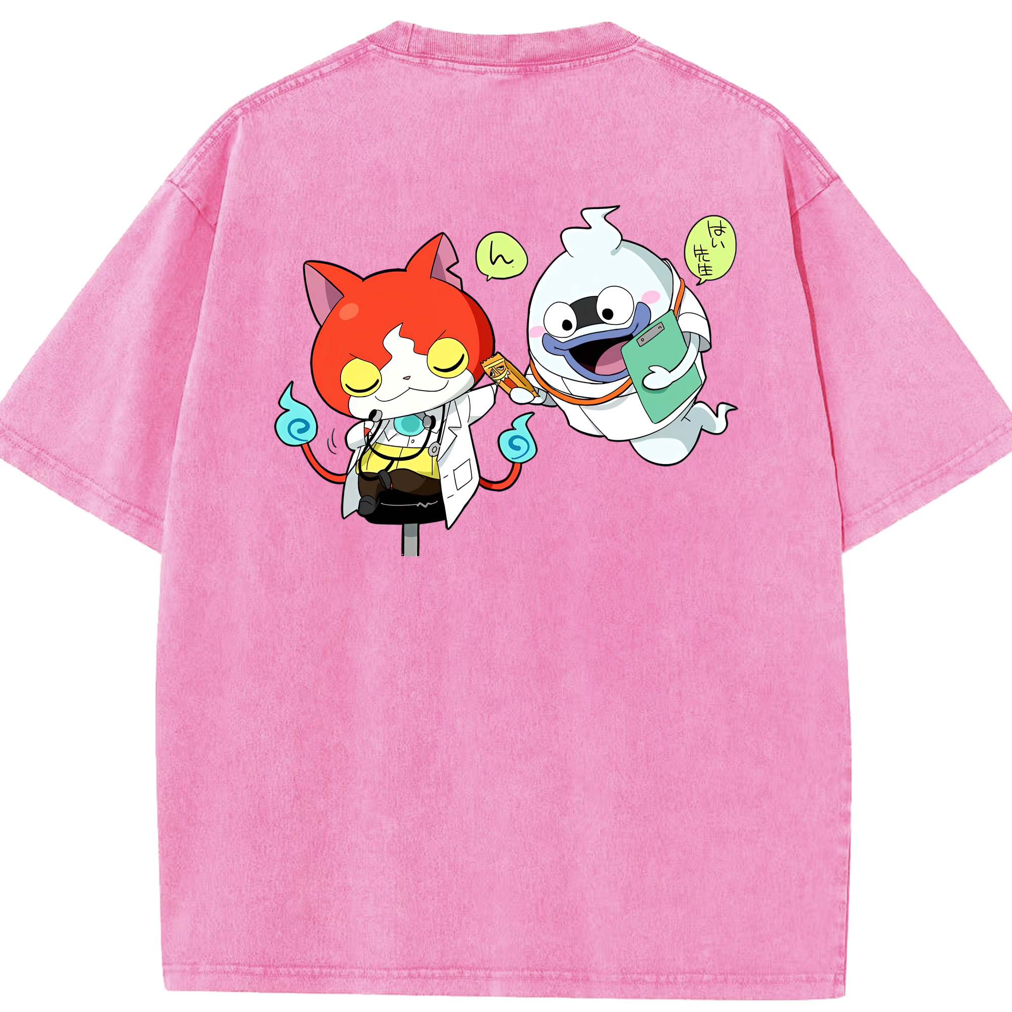 （画像用） 妖怪ウォッチ Yo-kai Watch 綿100% ヴィンテージ風 半袖Tシャツ（背面プリント）
